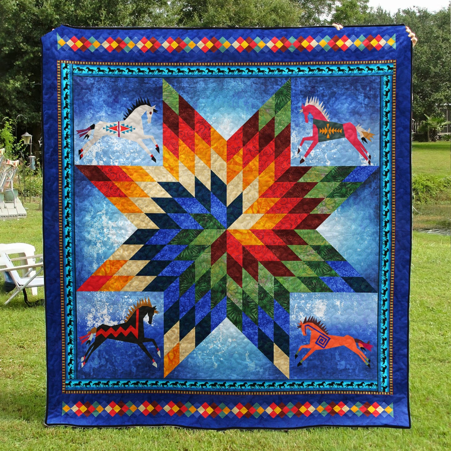 Horses Native American Quilt Blanket TL28022301BL