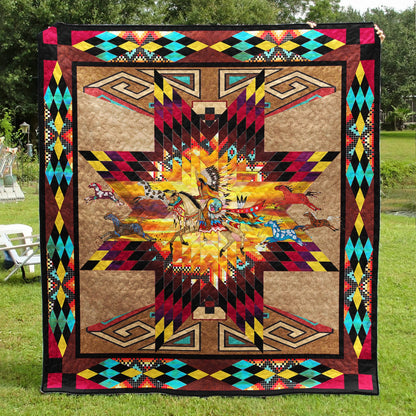 Horses Native American Inspired Art Quilt TL23022301BL