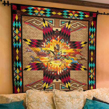 Horses Native American Inspired Art Quilt TL23022301BL