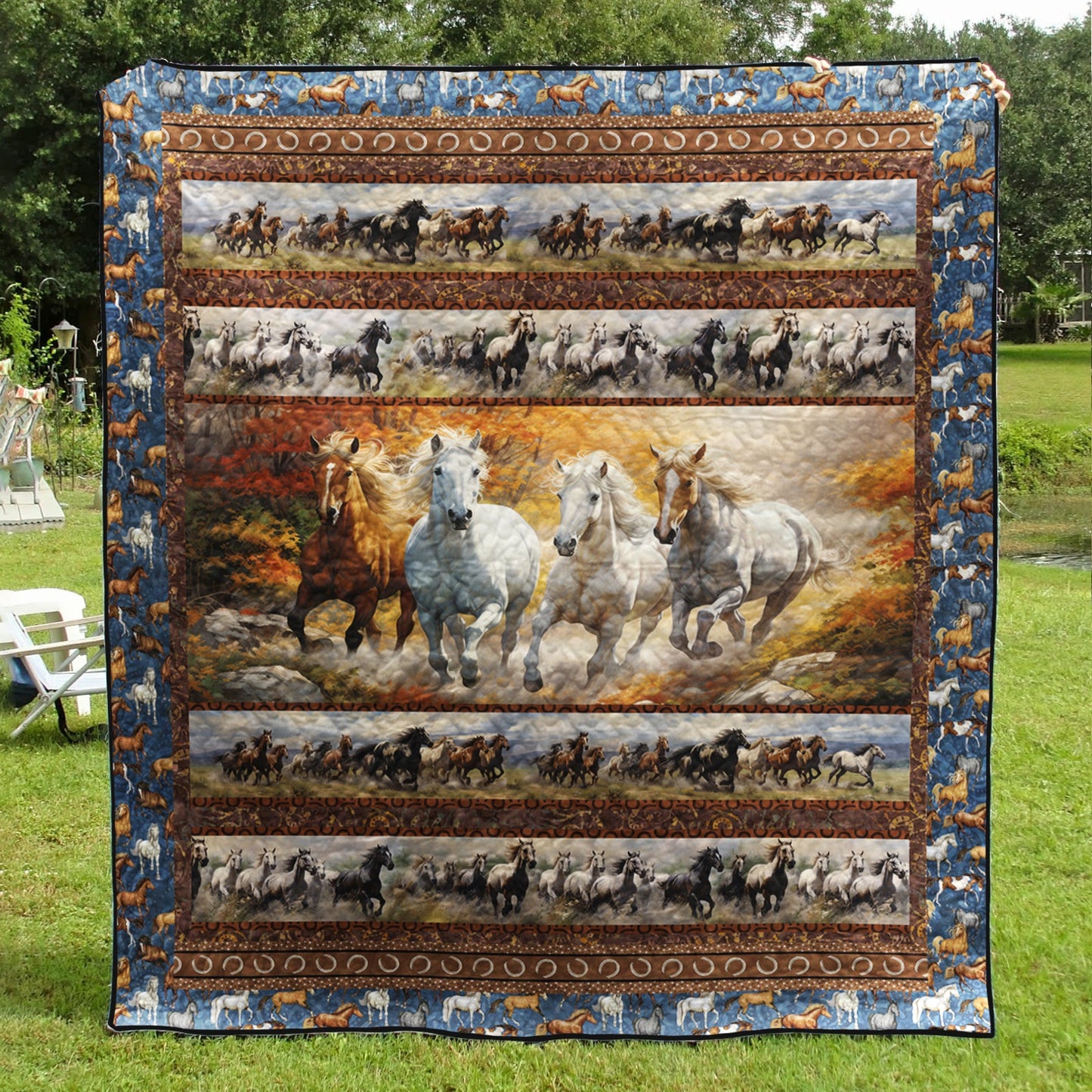 Horses Running CLA0710504Q Art Quilt