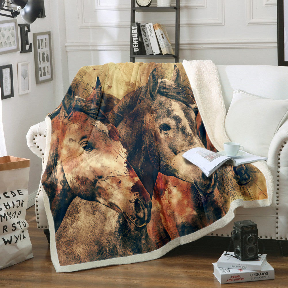 Horses AA1710084TT Sherpa Fleece Blanket