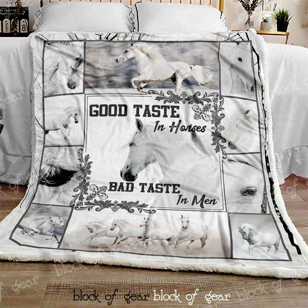 Horses CL301109MDF Sherpa Fleece Blanket
