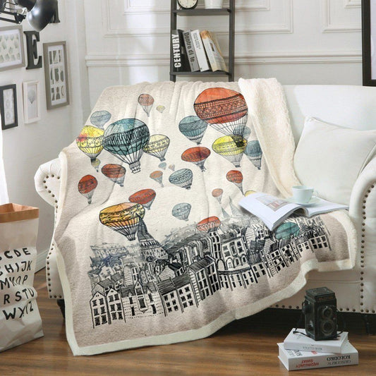 Hot Air Balloon HM270853F Sherpa Fleece Blanket