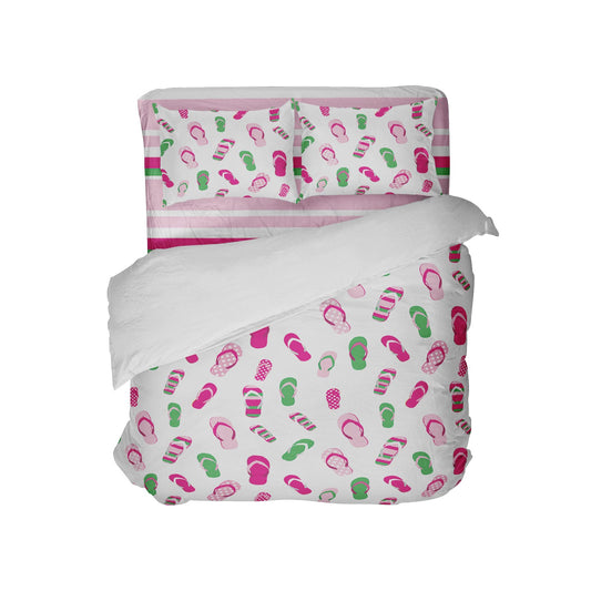 Hot Pink And Green Preppy Flip Flops CL11100122MDB Bedding Sets