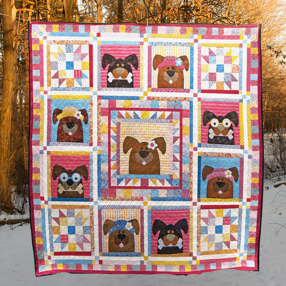 Hound Dogs CLM200627 Quilt Blanket