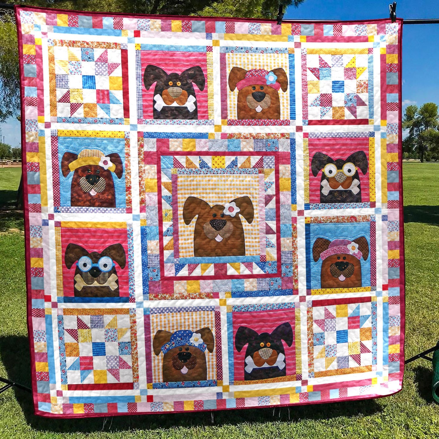 Hound Dogs CLM200627 Quilt Blanket