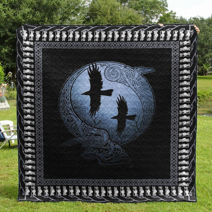 Huginn And Muninn Viking Raven CL2100248MDQ Quilt Blanket