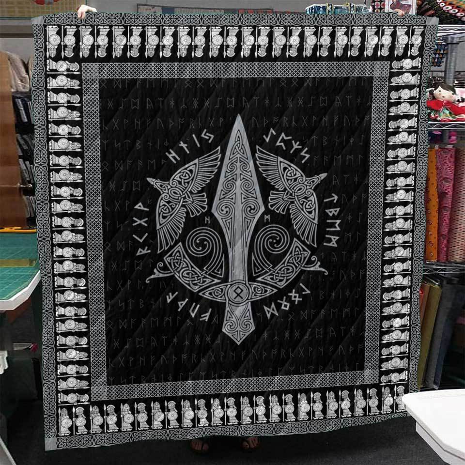 Huginn And Muninn Viking Raven CL2100249MDQ Quilt Blanket