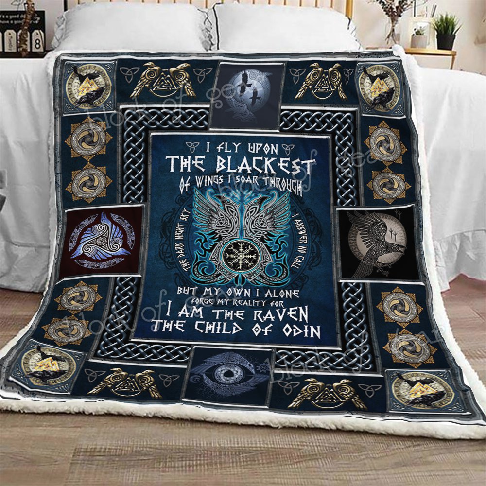 Huginn And Muninn Odins Ravens CL301112MDF Sherpa Fleece Blanket