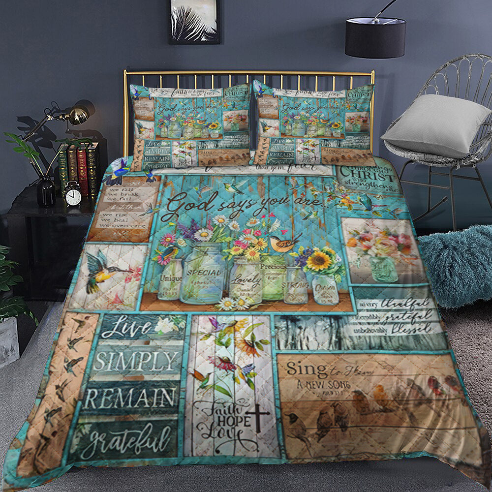 Hummingbird And Flower Quilt Bed Sheet MT0210002