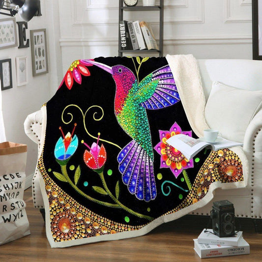 Hummingbird BL170848F Sherpa Fleece Blanket