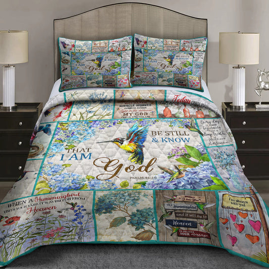 Hummingbird Bible God Quilt Bedding Set TL060604QS