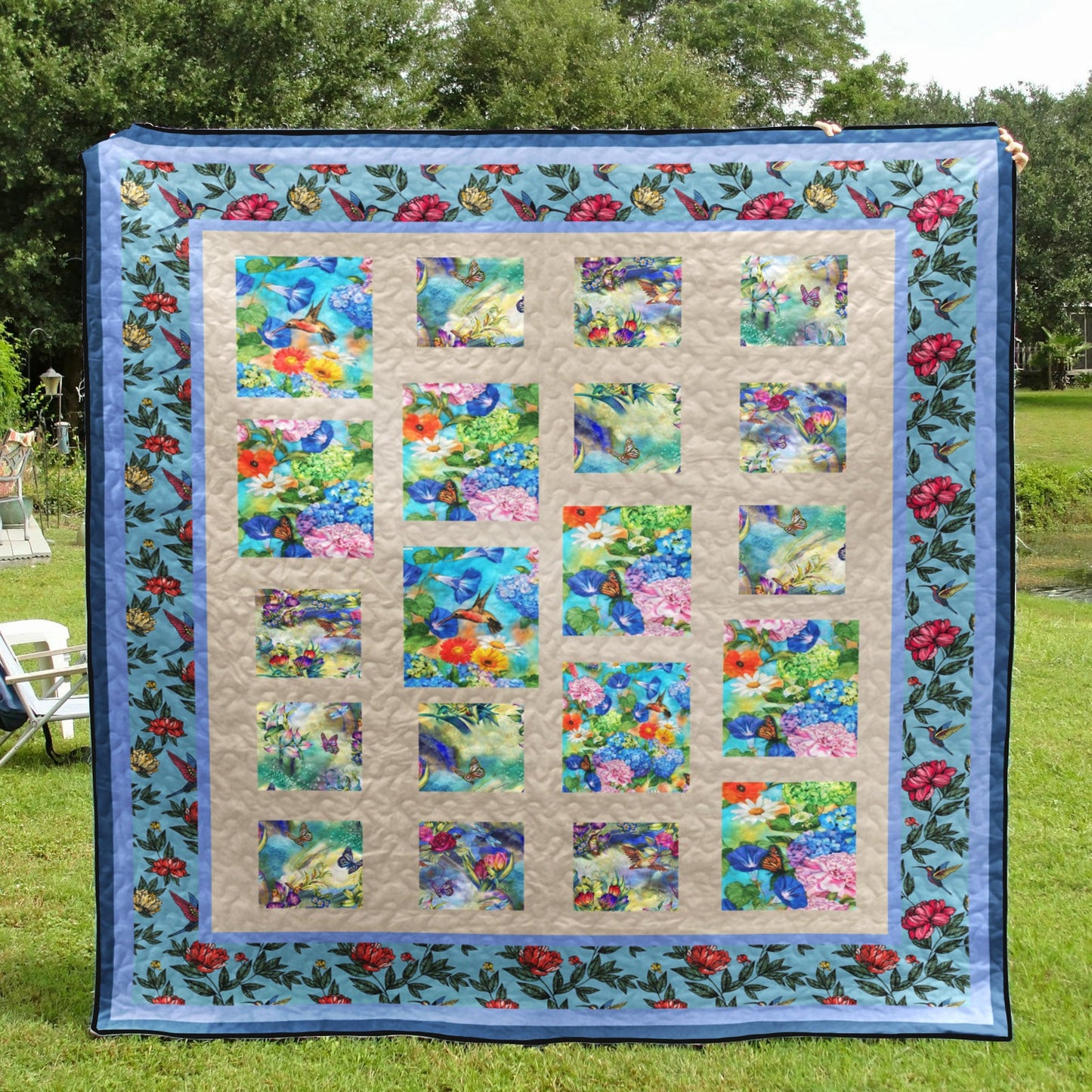 Hummingbird CL24100150MDQ Quilt Blanket