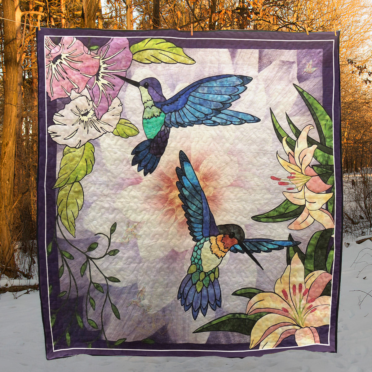 Hummingbird CLA0710510Q Quilt Blanket