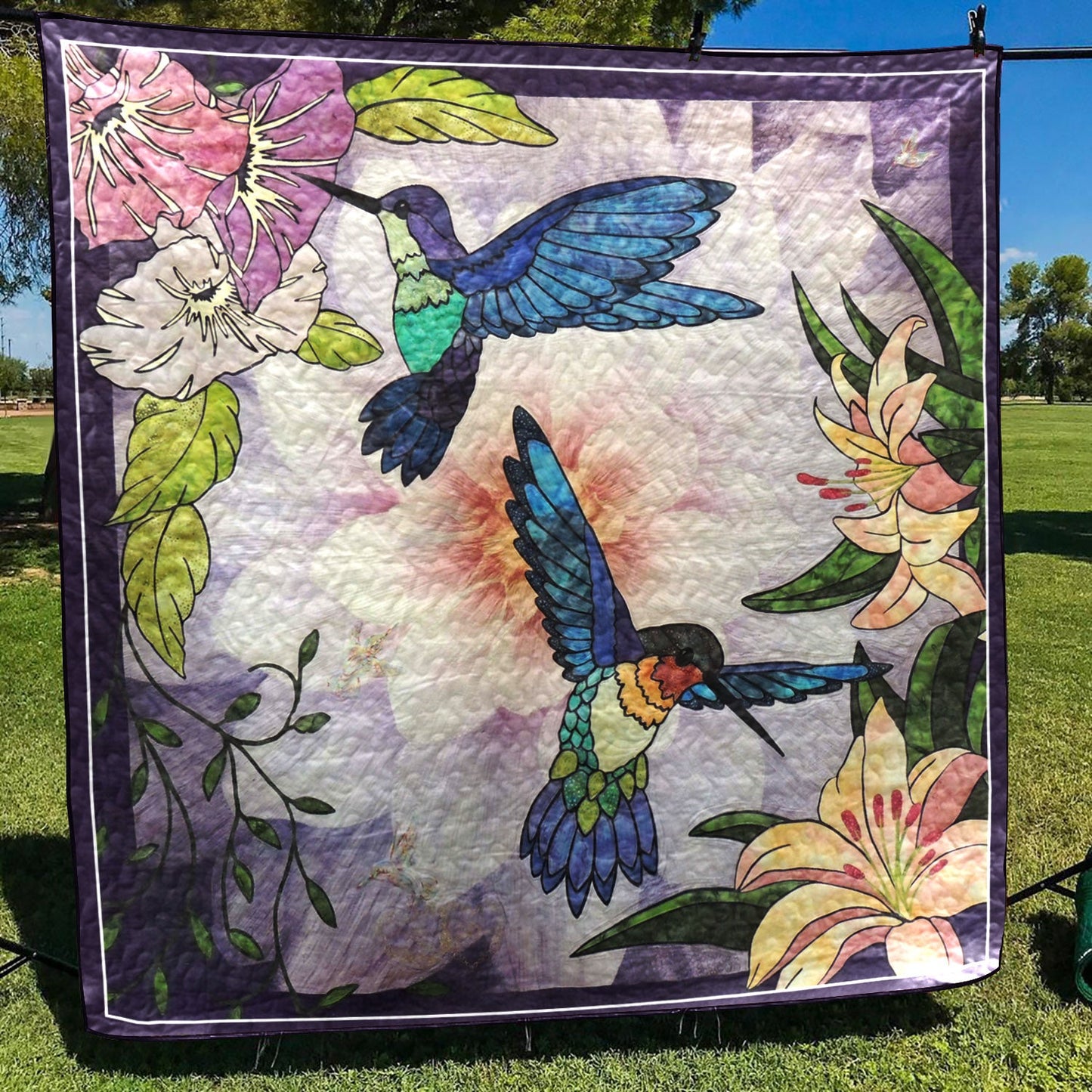 Hummingbird CLA0710510Q Quilt Blanket