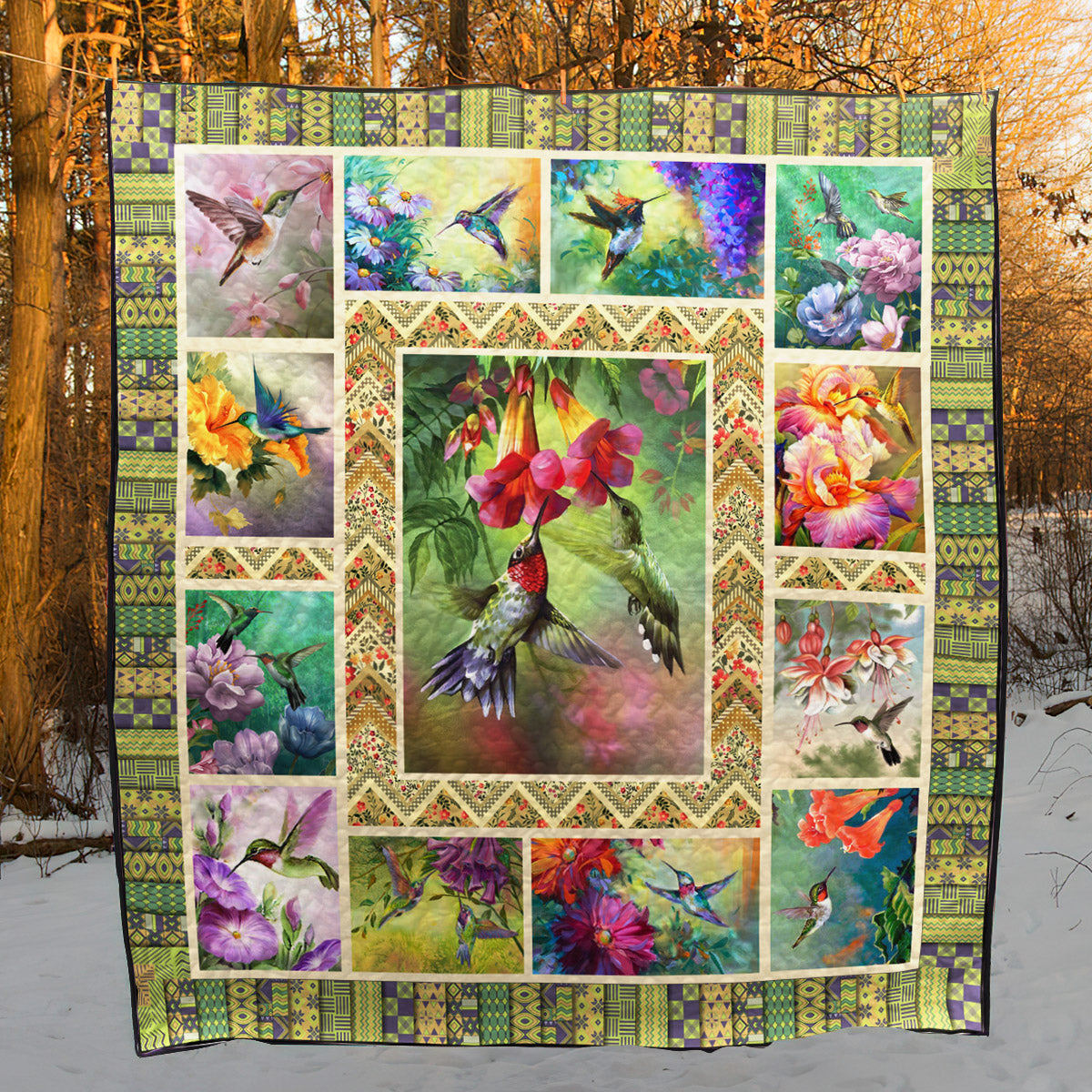 Hummingbird D010765 Quilt Blanket