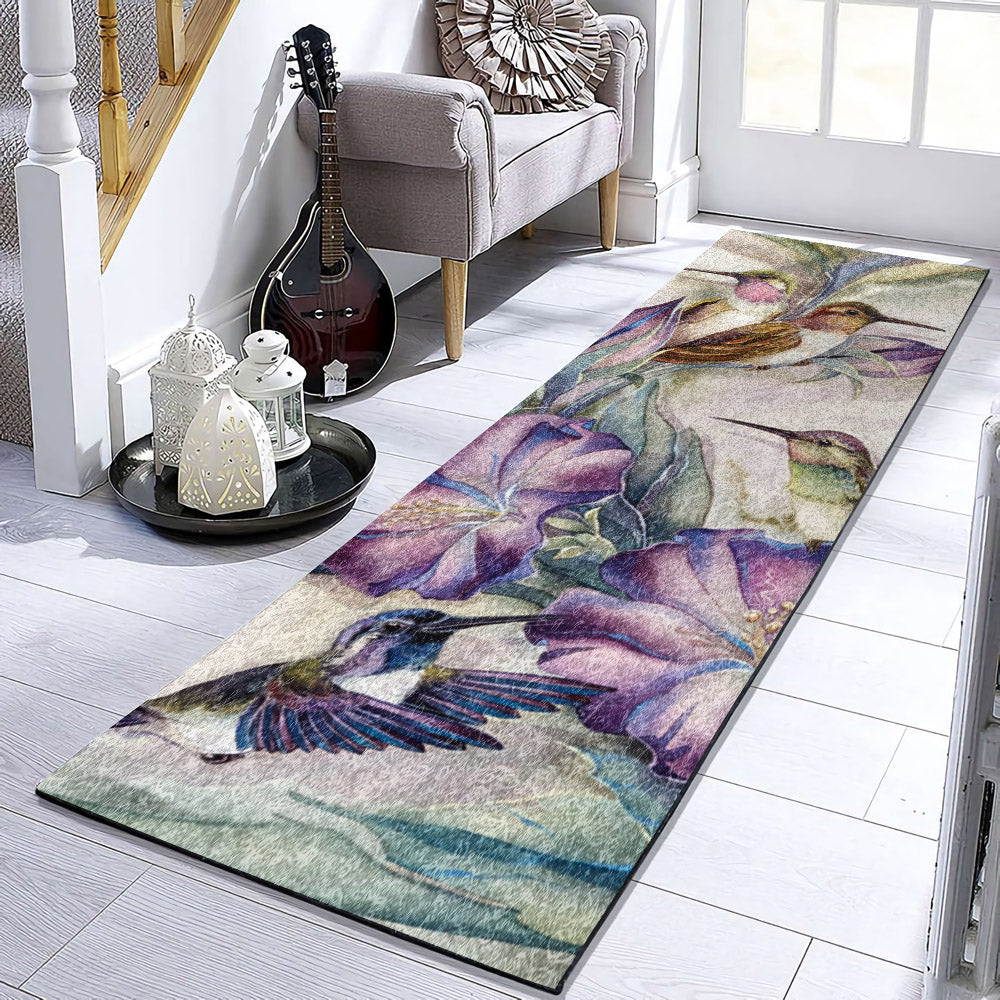 Hummingbird And Purple Flower DD081050RU Runner Rug