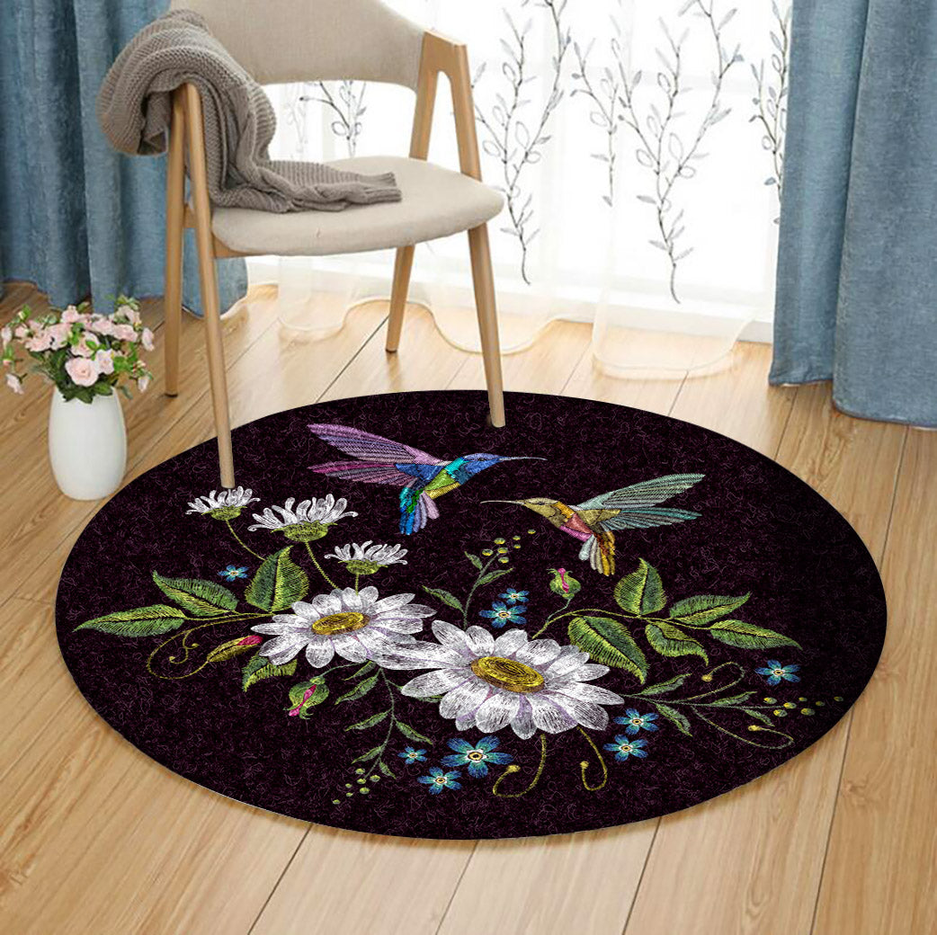 Round Hummingbird Rug Hummingbird HM100811A Round Area Rug – Charming Favor
