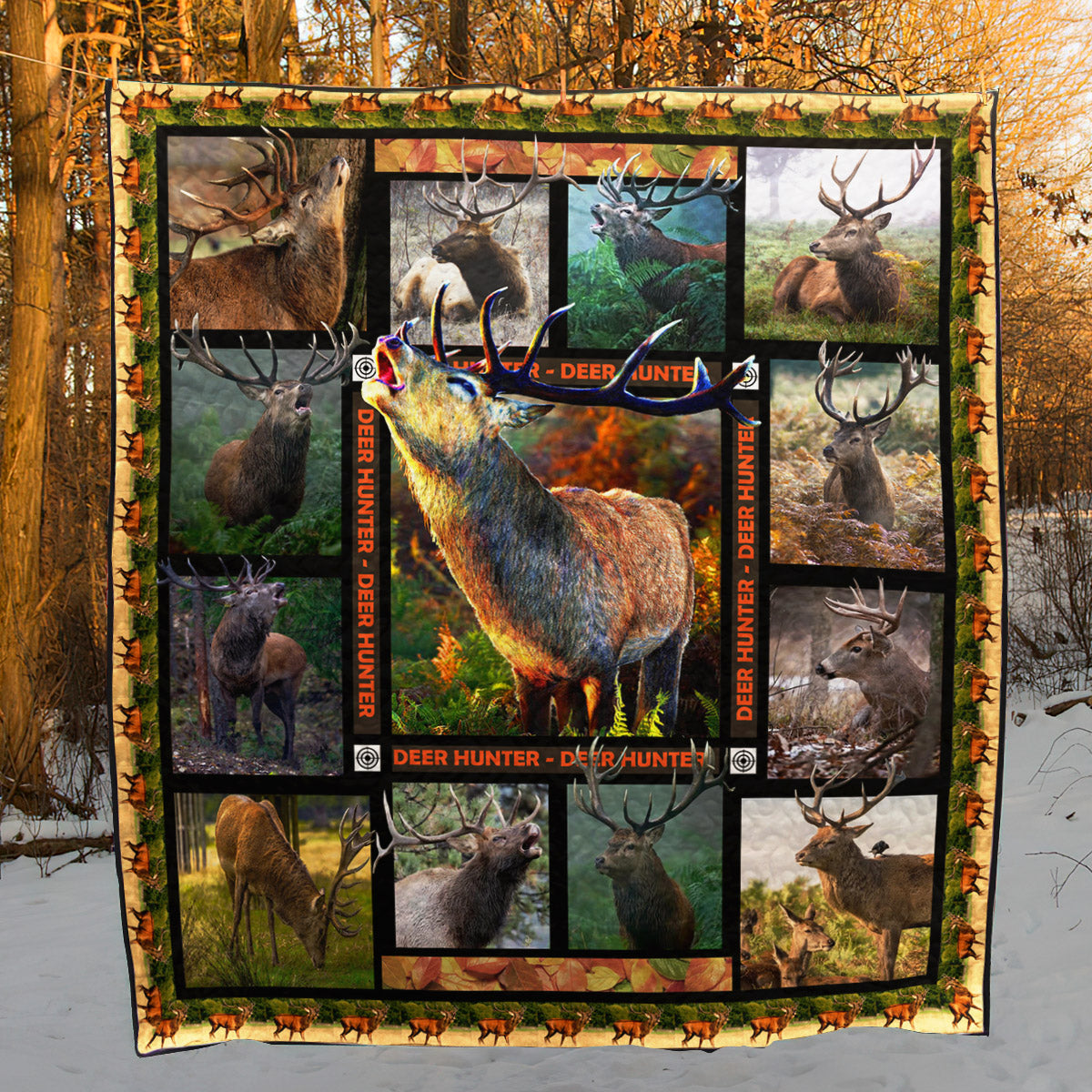 Hunting Beautiful Deer Camo CL16110199MDQ Quilt Blanket