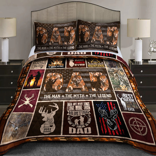 Hunting Dad - Best Buckin Dad Ever - Happy Father's Day Quilt Bedding Set HN17042306QB