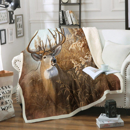 Hunting Deer NT051015F Sherpa Fleece Blanket