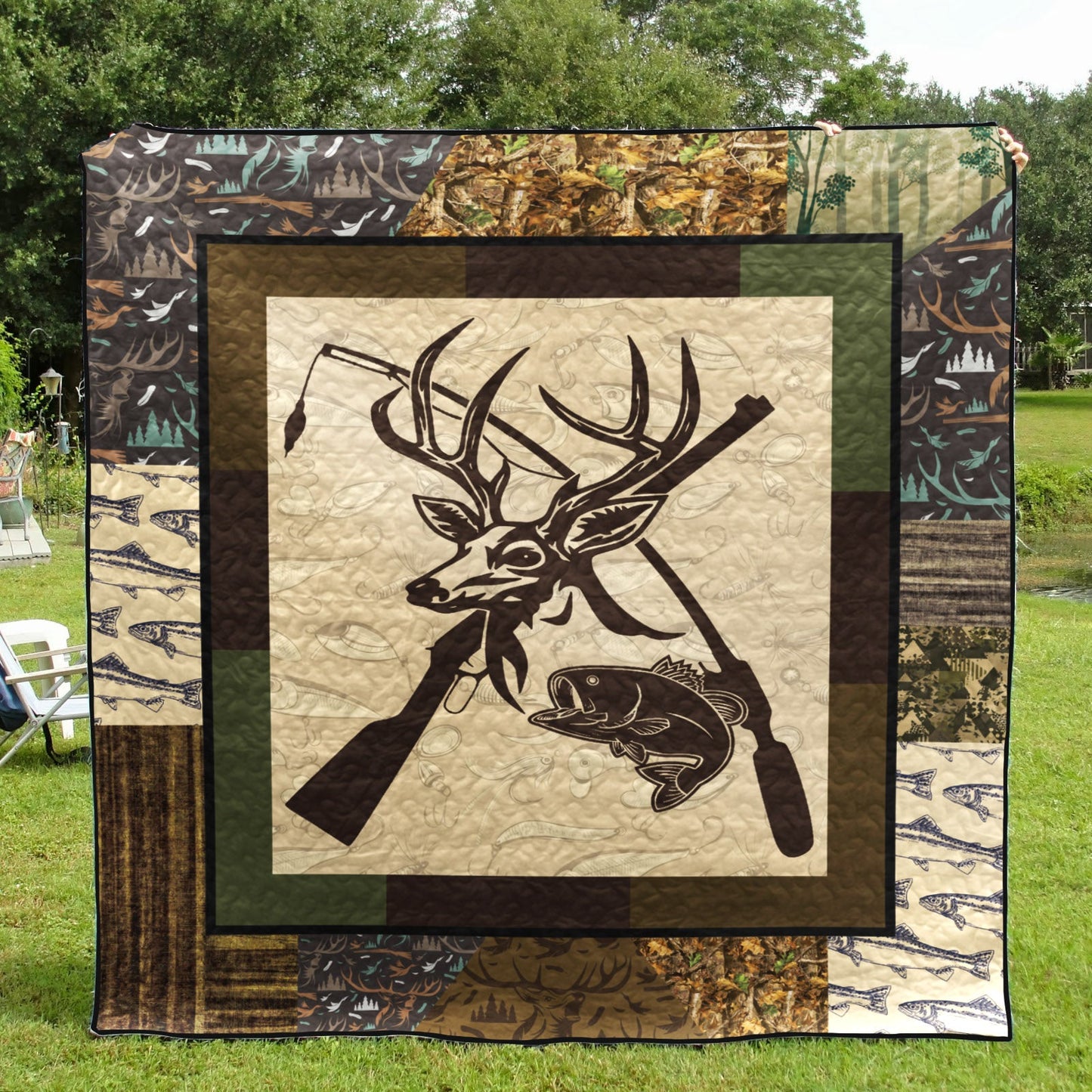 Hunting Eat Sleep Hunting CLA18120852Q Quilt Blanket