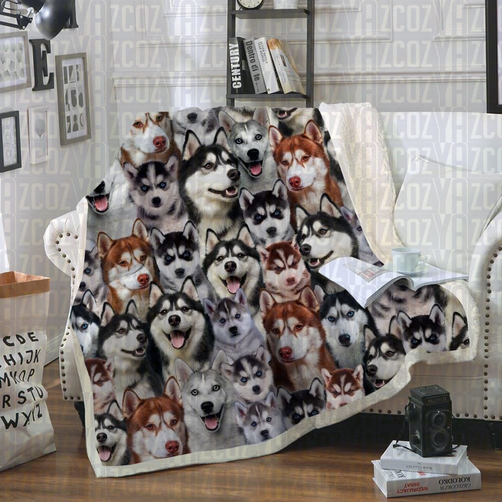Huskies CL21110507MDF Sherpa Fleece Blanket