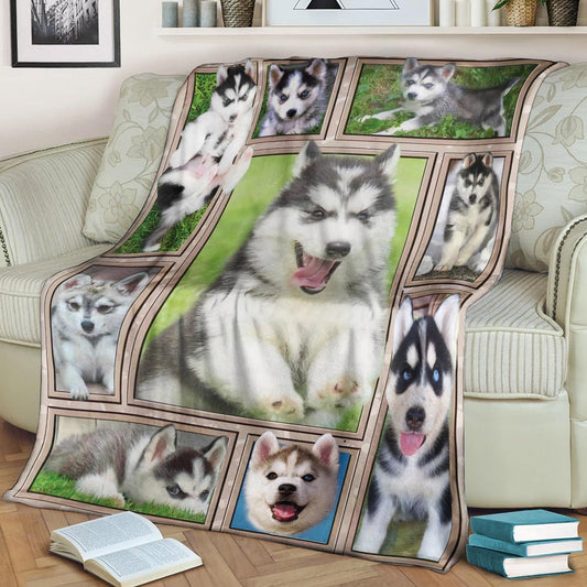 Husky Cute CLA1910619F Sherpa Fleece Blanket