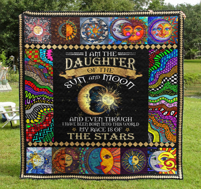 I Am A Daughter Of The Sun And Moon Hippie Quilt Blanket TL290602Y