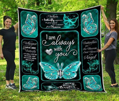 I Am Always With You Butterfly Silver CL05100057MDQ Quilt Blanket