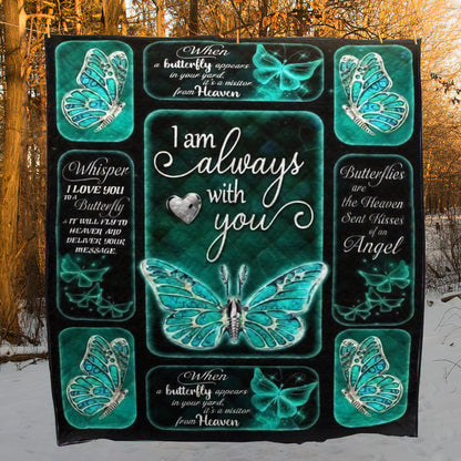 I Am Always With You Butterfly Silver CL05100057MDQ Quilt Blanket