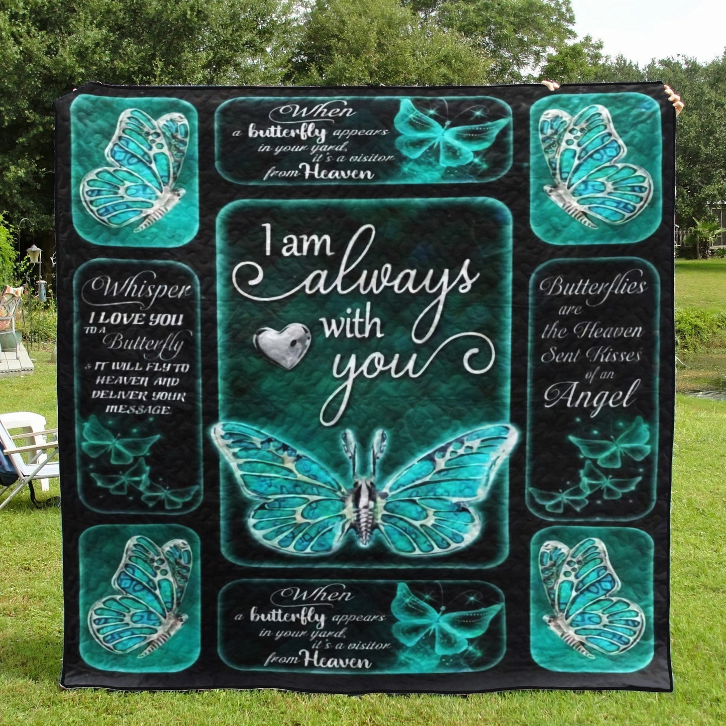 I Am Always With You Butterfly Silver CL05100057MDQ Quilt Blanket