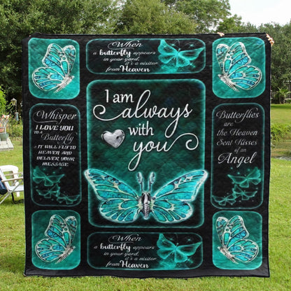 I Am Always With You Butterfly Silver CL05100057MDQ Quilt Blanket