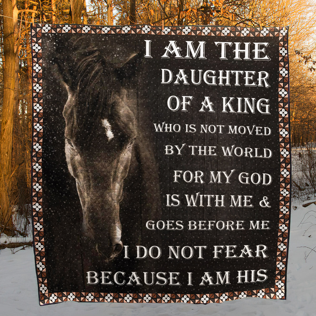 I Am Daughter Of The King Horse CL28110296MDQ Art Quilt
