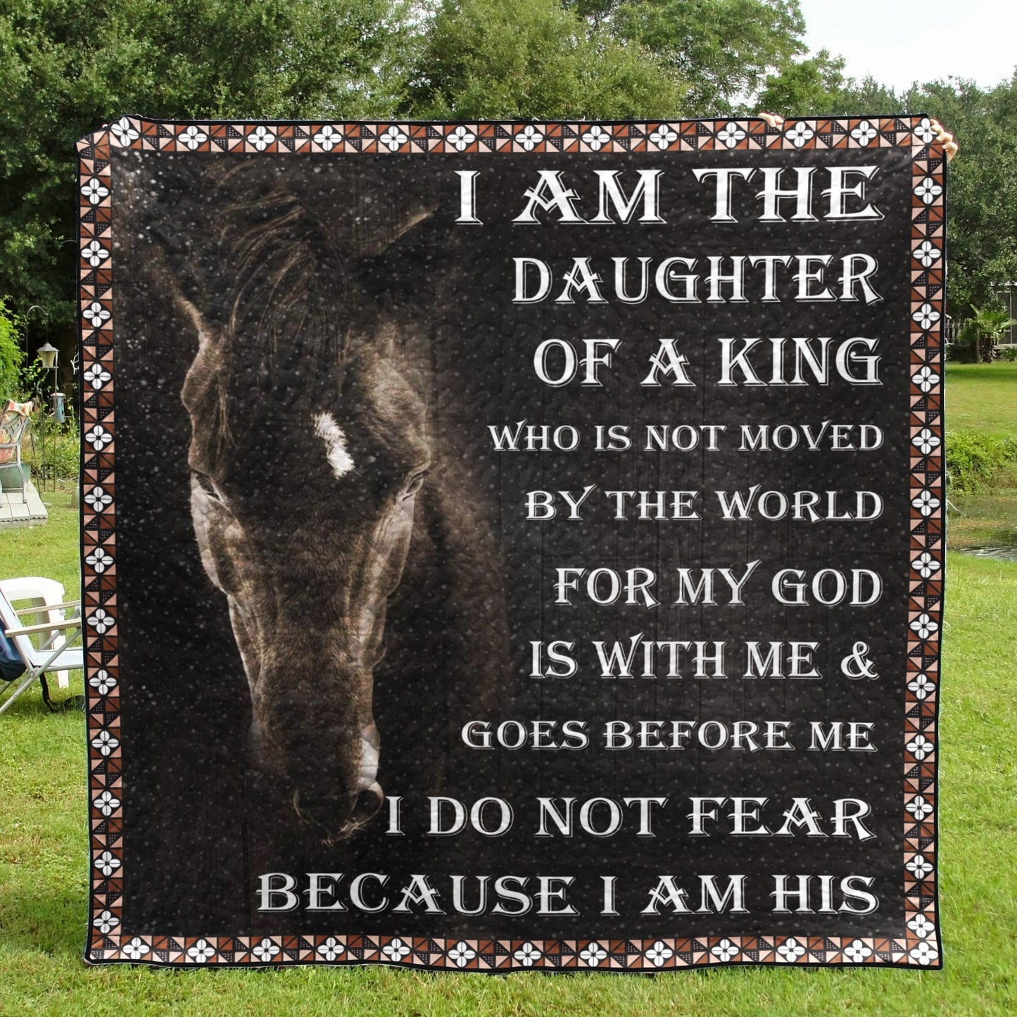 I Am Daughter Of The King Horse CL28110296MDQ Art Quilt