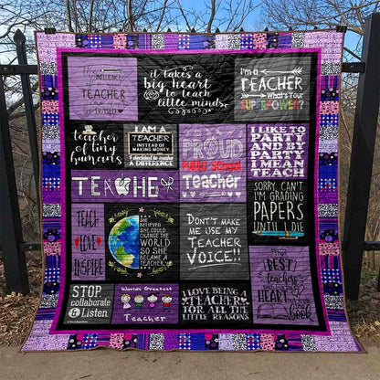 I Love Being A Teacher PKT210655 Quilt Blanket