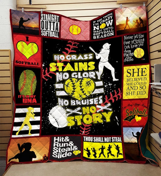 I Love Softball CLH0412435Q Quilt Blanket