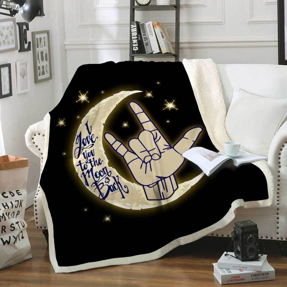 I Love You To The Moon And Back Asl CL2100052MDF Sherpa Fleece Blanket