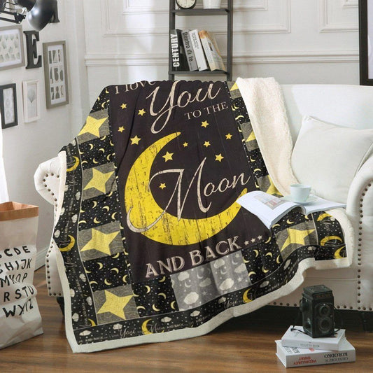 I Love You To The Moon And Back BT260878F Sherpa Fleece Blanket