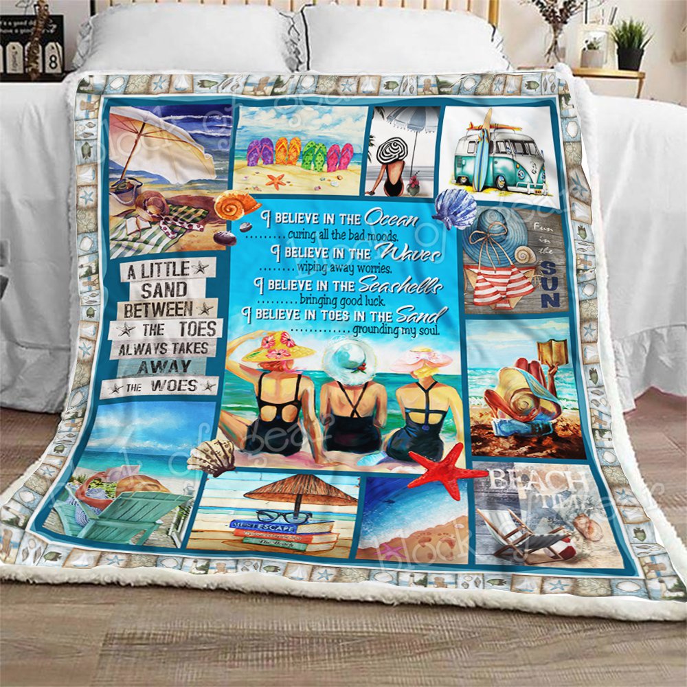 I Believe In The Ocean CL180945MDF Sherpa Fleece Blanket