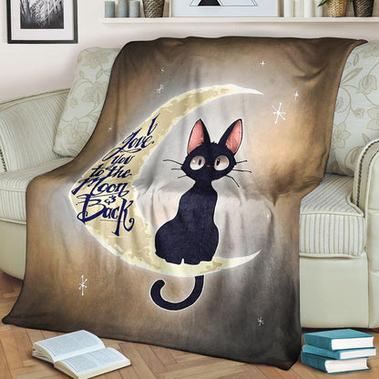 I Love You To The Moon And Back Cat BT080981F Sherpa Fleece Blanket