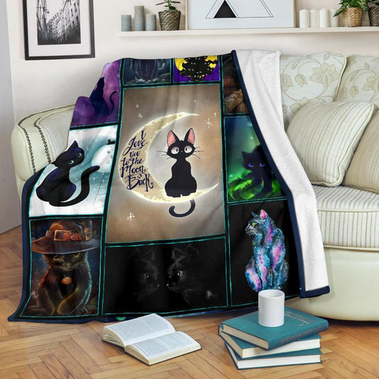 I Love You To The Moon And Back Cat CL09100141MDF Sherpa Fleece Blanket