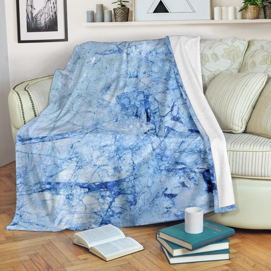 Ice Blue Marble CLH0111350F Sherpa Fleece Blanket