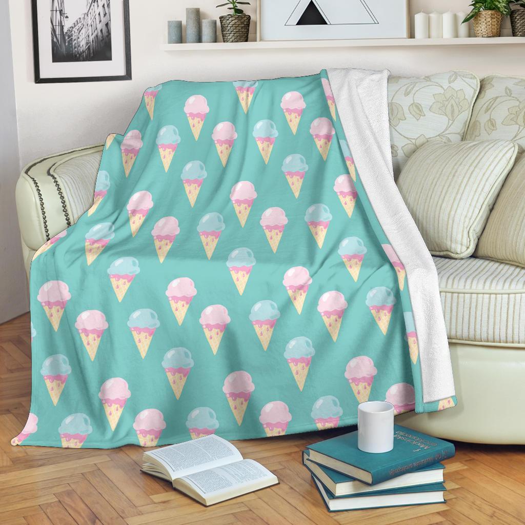 Ice Cream Cone Pastel CL12100633MDF Sherpa Fleece Blanket