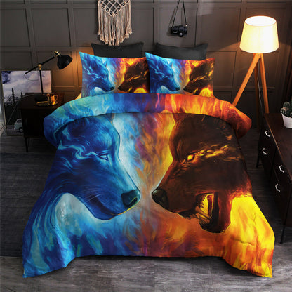 Ice Fire Wolf Native American CLA22100255B Bedding Sets