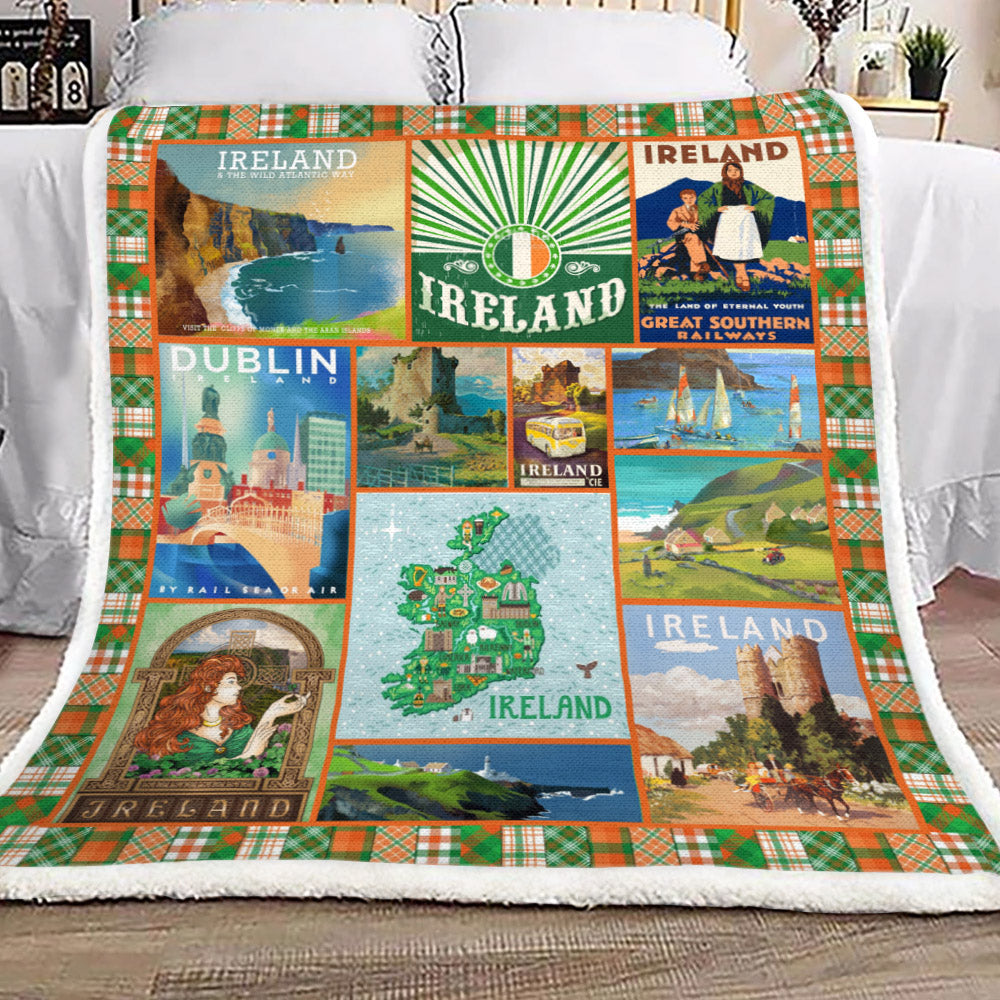 Ireland YH3110004F Sherpa Fleece Blanket