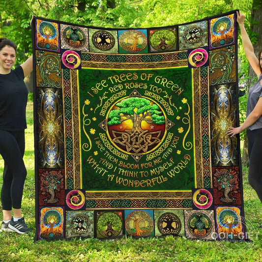 Irish Tree Of Life Celtic CL01110167MDQ Quilt Blanket