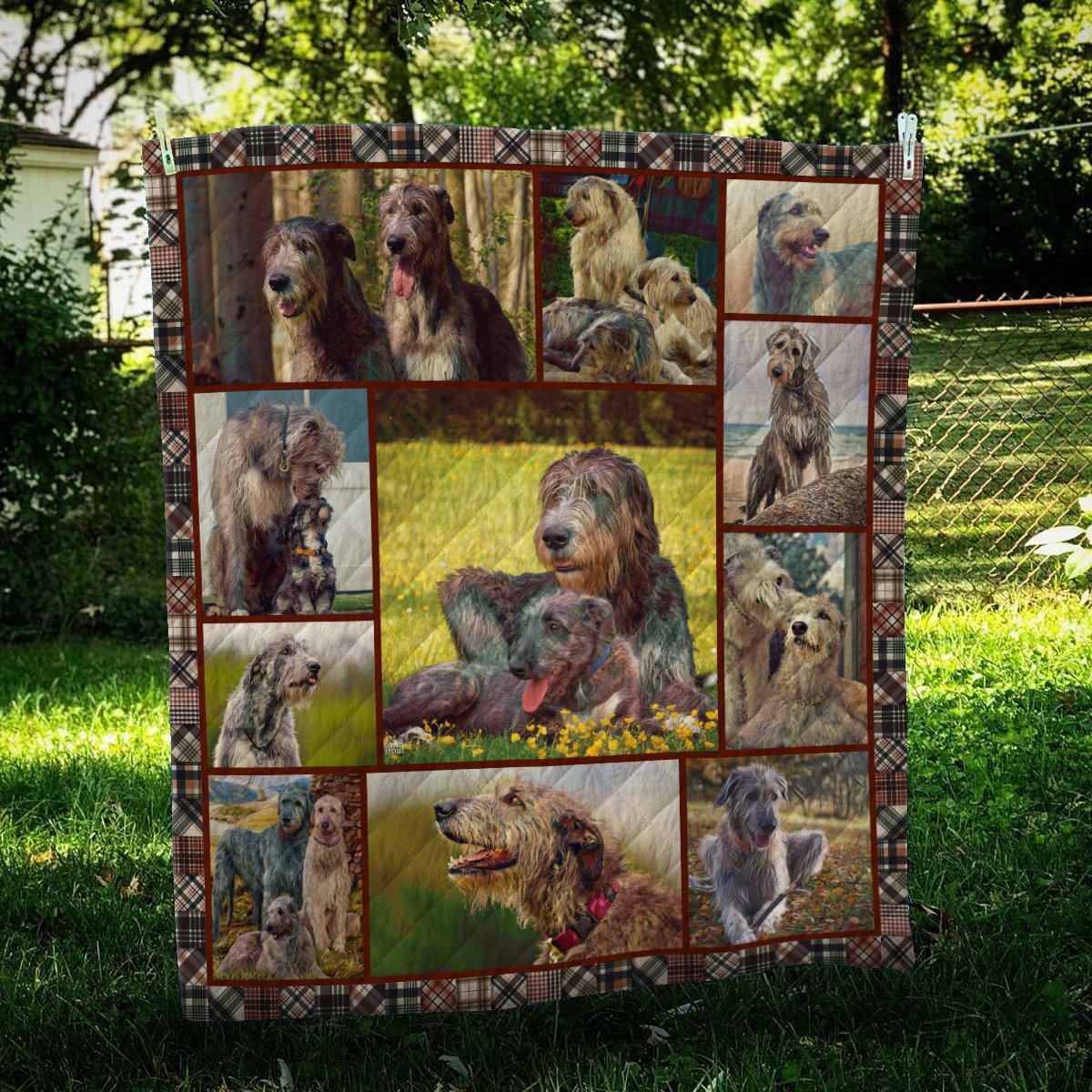 Irish Wolfhound Family CL10100162MDQ Quilt Blanket