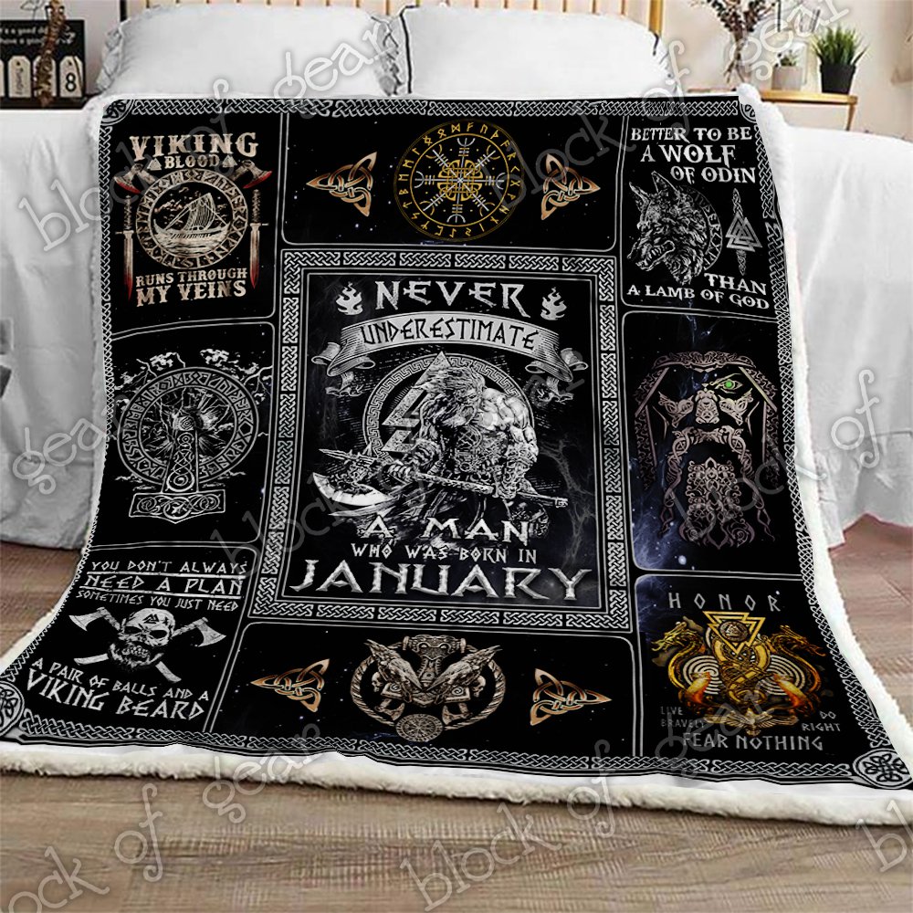 January Man Viking CL2709234MDF Sherpa Fleece Blanket