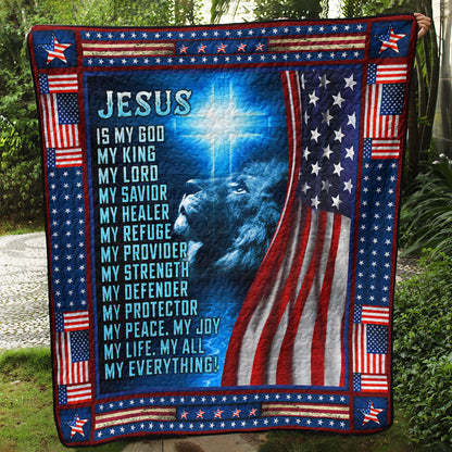 Jesus Is My God Lion Christian  Quilt Blanket TL020603Y